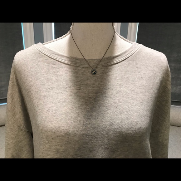 Sanctuary Sweatshirt, Gray and White, Tie on Side, Size Large (LA) - Picture 4 of 6